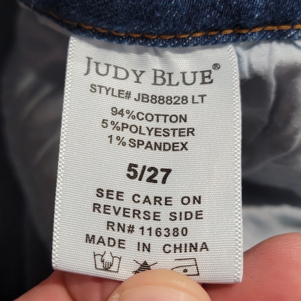 Judy Blue Brink Jeans Women 5/27 Acid Wash High Rise Raw Hem Stretch Denim Retro - Picture 3 of 10